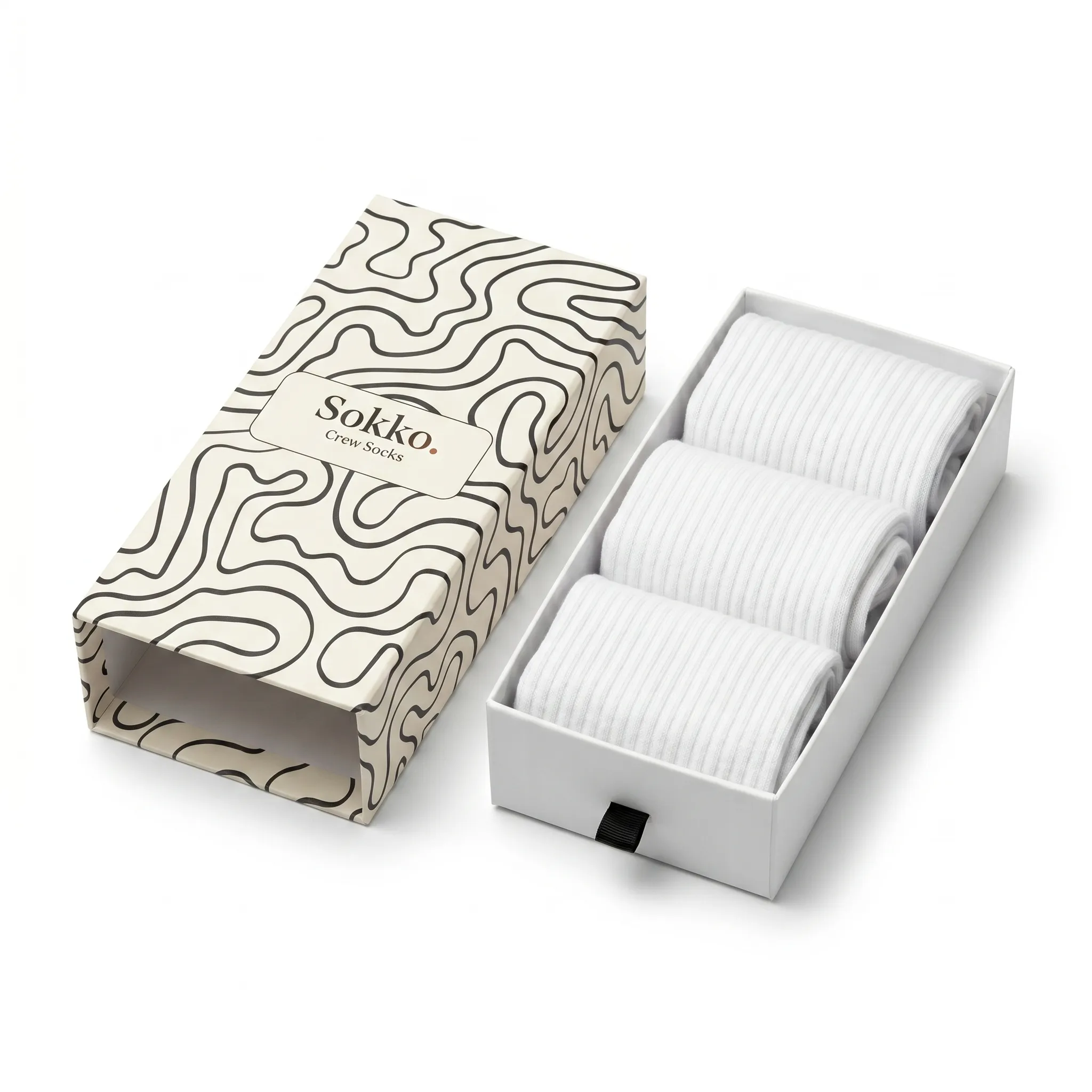 Custom branded retail box packaging for private label socks
